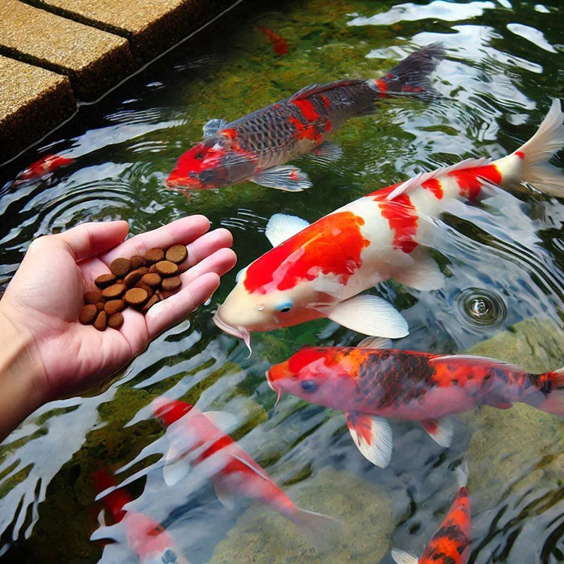 Koi Snacks zur Fütterung aus der Hand